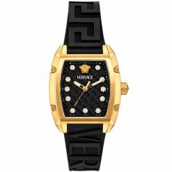 Zegarek Versace Zegarek Damski Versace VE8K00624 Czarno-Złoty (45 mm). Czarne zegarki damskie Versace, złote. Za 3,088.53 zł.