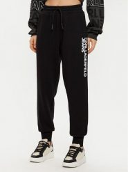 Karl Lagerfeld Jeans Spodnie dresowe A1W10058 Czarny Regular Fit. Czarne spodnie dresowe damskie Karl Lagerfeld Jeans, bez wzorów, z bawełny. Za 299.99 zł.