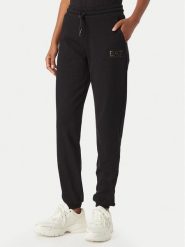 EA7 Emporio Armani Spodnie dresowe 7W001368 AF12473 MC004 Czarny Regular Fit. Czarne spodnie dresowe damskie EA7 Emporio Armani, bez wzorów, z bawełny. Za 424.99 zł.