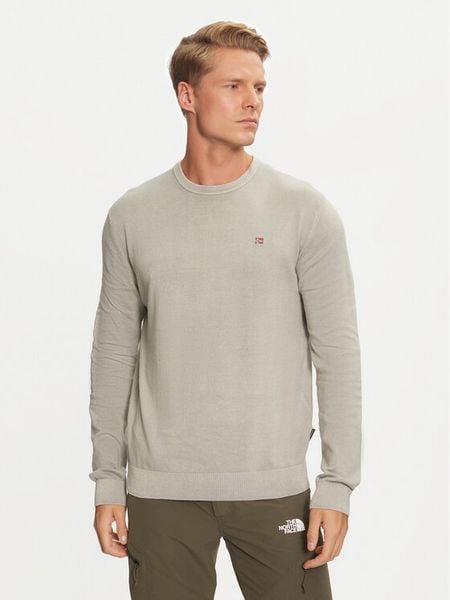 Napapijri Sweter Droz NP0A4I2G Szary Regular Fit. Szare swetry męskie Napapijri, m, bez wzorów, z bawełny, bez kołnierzyka, bez ramiączek. Za 239.99 zł.