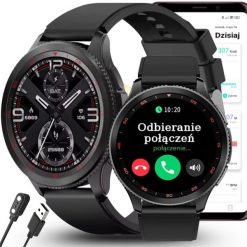 Smartwatch AMOLED Rozmowy Bluetooth Puls Ciśnienie Sport. Zegarki smartwatch Rubicon, bez wzorów. Za 423.44 zł.