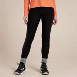 Damskie legginsy termiczne Craghoppers Kiwi Pro. Czarne legginsy damskie Craghoppers, bez wzorów, z materiału. Za 381.30 zł.
