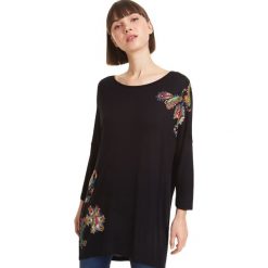 Desigual Nai Koszulka Czarny. Czarne bluzki damskie Desigual, l, bez wzorów, z materiału, bez kołnierzyka, bez ramiączek. Za 326.95 zł.