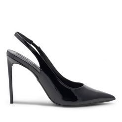 Sandały Nine West. Czarne sandały damskie Nine West, bez wzorów, bez obcasa, na szpilce, bez zapięcia. Za 139.99 zł.