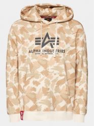 Alpha Industries Bluza Basic 178312C Beżowy Regular Fit. Brązowe bluzy męskie Alpha Industries, m, bez wzorów, z bawełny, bez ramiączek, bez kaptura. Za 349.99 zł.