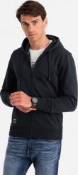 Ombre Męska rozpinana bawełniana dresowa bluza BASIC czarna V9 OM-SSBZ-0160 XXL. Czarne bluzy męskie Ombre, m, bez wzorów, z bawełny, bez ramiączek, bez kaptura. Za 199.99 zł.