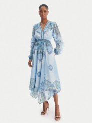 Hale Bob Sukienka letnia Kamilah 5YHR630A Błękitny Regular Fit. Niebieskie sukienki damskie Hale bob, na lato, m, bez wzorów, z syntetyku, bez kołnierzyka, bez ramiączek. Za 1,699.00 zł.