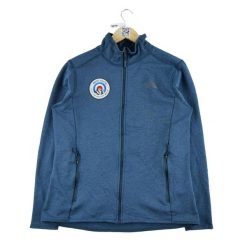 Second life - Kurtka polarowa TNF dla kobiet - Jak nowy. Niebieskie kurtki sportowe damskie The North Face, l, bez wzorów, z materiału, bez ramiączek, bez kaptura, trekkingowe. Za 152.24 zł.