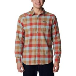 Koszula męska Columbia Cornell Woods Flannel z długim rękawem. Brązowe koszule męskie Columbia, m, bez wzorów, sportowe, bez kołnierzyka, bez ramiączek. Za 269.00 zł.