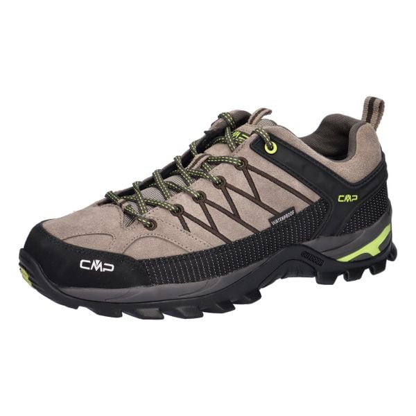 Buty trekkingowe męskie CMP Rigel Low WP. Brązowe trekkingi męskie CMP, z materiału, bez zapięcia. Za 289.00 zł.