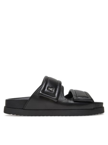 Patrizia Pepe Klapki 8X0001/L026-FB30 Czarny. Czarne klapki damskie Patrizia Pepe, bez wzorów, ze skóry, bez obcasa, bez zapięcia. Za 919.99 zł.