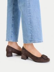 Lasocki Czółenka CEO-HY7165-1 Brązowy ciemny. Brązowe czółenka damskie Lasocki, bez wzorów, ze skóry, bez obcasa, bez zapięcia. Za 239.99 zł.