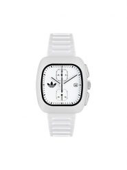 Adidas Zegarek Retro Wave Two Chrono AOSY24532 Biały. Białe, analogowe zegarki męskie Adidas, bez wzorów. Za 499.99 zł.