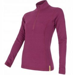 Bluza termoaktywna damska Sensor Merino DF Tee L/S Zip - lilla rozmiar: s. Bielizna sportowa damska Smartwool, l, bez wzorów. Za 396.56 zł.