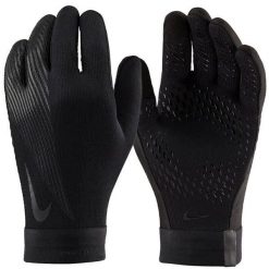 Rękawiczki piłkarskie unisex Nike Therma Fit Academy. Czarne rękawiczki męskie Nike, na zimę, bez wzorów, z elastanu. Za 144.50 zł.
