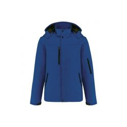Kurtka softshell z kapturem, ocieplana Kariban. Niebieskie kurtki męskie KARIBAN, na zimę, m, bez wzorów, z softshellu, z kapturem. Za 388.50 zł.