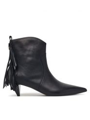 PINKO Botki Didi 01 SD0653P001 Czarny. Czarne botki damskie Pinko, bez wzorów, ze skóry, bez obcasa, na słupku, bez zapięcia. Za 1,399.00 zł.