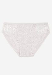 Jasnoszare Bawełniane Majtki Typu Figi z Koronką Talionae. Szare majtki damskie Born2be, z bawełny. Za 4.99 zł.