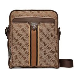 Saszetka Guess. Brązowe saszetki i nerki męskie Guess, z aplikacjami. Za 289.99 zł.