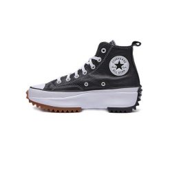 Buty sportowe Converse Run Star Hike Platform Foundational Leather. Czarne obuwie sportowe damskie Converse, bez wzorów, ze skóry, bez zapięcia. Za 690.00 zł.