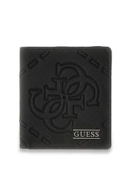 Guess Portfel 183914 Czarny. Czarne portfele męskie Guess, z aplikacjami, ze skóry. Za 237.99 zł.
