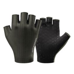 Rękawiczki rowerowe Rockbros oddychające, krótkie palce. Szare rękawiczki damskie ROCKBROS, bez wzorów, z materiału. Za 59.99 zł.