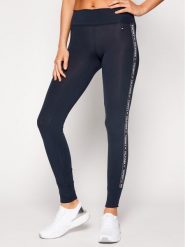 Tommy Hilfiger Legginsy UW0UW00563 Granatowy Slim Fit. Niebieskie legginsy damskie Tommy Hilfiger, bez wzorów, z bawełny. Za 149.99 zł.