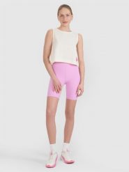 4F Legginsy krótkie dzianinowe damskie - różowe S. Czerwone legginsy damskie 4F, s, bez wzorów, z dzianiny, z podwyższonym stanem, krótkie. W wyprzedaży za 59.99 zł.