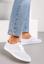 Białe Tenisówki przed Kostkę w Kropki Porenia. Białe trampki i tenisówki damskie Renee, bez wzorów, przed kostkę, bez zapięcia. Za 39.99 zł.