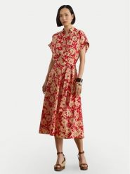 LAUREN RALPH LAUREN Sukienka koszulowa 200P08692001 Czerwony Regular Fit. Czerwone sukienki damskie Lauren Ralph Lauren, bez wzorów, z syntetyku, bez kołnierzyka, bez ramiączek, koszulowe. Za 1,199.00 zł.