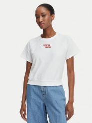 Calvin Klein Jeans T-Shirt TOWEL LV047G287G Biały Cropped Fit. Białe t-shirty damskie Calvin Klein Jeans, m, bez wzorów, z bawełny, bez kołnierzyka, bez ramiączek. Za 289.99 zł.