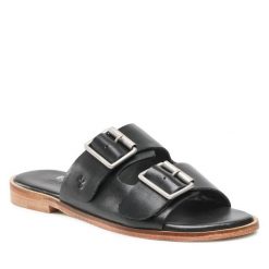 Klapki EMU Australia. Czarne klapki damskie Emu Australia, bez wzorów, bez obcasa, bez zapięcia. Za 449.99 zł.