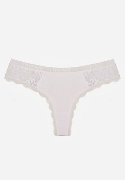 Białe Majtki Stringi Ozdobione Koronką z Bawełną Meniliphis. Białe majtki damskie Renee, z bawełny. Za 6.99 zł.