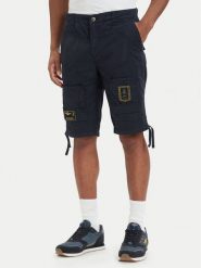 Aeronautica Militare Szorty materiałowe 261BE0041UCT01122 Granatowy Regular Fit. Niebieskie szorty męskie Aeronautica Militare, bez wzorów, z bawełny. Za 719.99 zł.