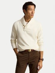Polo Ralph Lauren Sweter 710877989500 Kremowy Regular Fit. Białe swetry męskie Polo Ralph Lauren, l, bez wzorów, z bawełny, bez kołnierzyka, bez ramiączek. Za 806.99 zł.