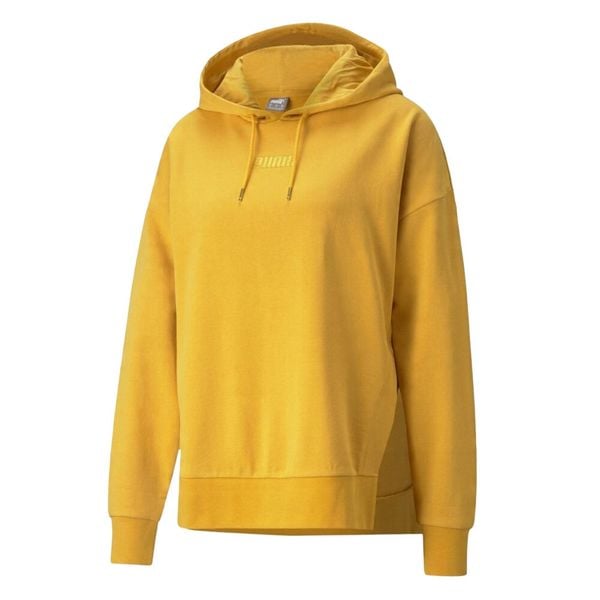 Bluza damska Puma HER Hoodie TR żółta. Żółte bluzy damskie Puma, xl, bez wzorów, z bawełny, bez ramiączek, z kapturem. Za 269.37 zł.