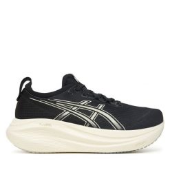 Buty do biegania Asics. Czarne obuwie sportowe damskie Asics, bez wzorów, bez zapięcia, do biegania. Za 719.99 zł.