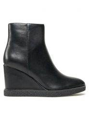 Jenny Fairy Botki LS5843-03 Czarny. Czarne botki damskie Jenny Fairy, bez wzorów, ze skóry, bez obcasa, na koturnie, bez zapięcia. Za 139.99 zł.