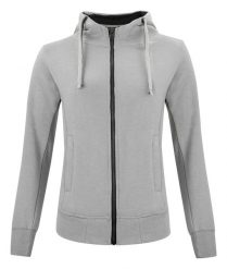 Clique Classic Hoody Full Zip Women - Bluza z kapturem z suwakiem szara melanż. Szare bluzy damskie CLIQUE, l, bez wzorów, z bawełny, bez ramiączek, z kapturem. Za 238.33 zł.