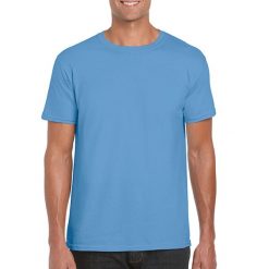 Koszulka Softstyle Dla Dorosłych Unisex. Niebieskie bluzki damskie GILDAN, m, bez wzorów, sportowe, bez kołnierzyka, bez ramiączek. Za 28.99 zł.