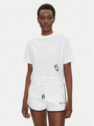 Karl Lagerfeld Jeans T-Shirt A2W17076 Biały Cropped Fit. Białe t-shirty damskie Karl Lagerfeld Jeans, l, bez wzorów, z jeansu, bez kołnierzyka, bez ramiączek. Za 99.99 zł.