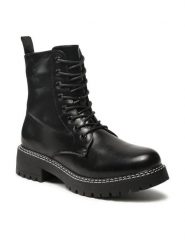 Jenny Fairy Trapery WS5218-05-B Czarny. Czarne trapery damskie Jenny Fairy, ze skóry, bez zapięcia. Za 95.99 zł.