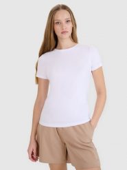4F T-shirt slim gładki damski (2-pack) - multikolor XS. Białe t-shirty damskie 4F, xs, bez wzorów, z bawełny, klasyczne, bez kołnierzyka, bez ramiączek. Za 79.99 zł.