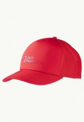 JACK WOLFSKIN Czapka z daszkiem Uson Cap red glow. Czerwone czapki damskie Jack Wolfskin, bez wzorów, z elastanu, sportowe. Za 62.90 zł.