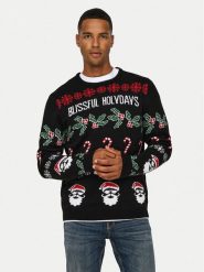 Only & Sons Sweter Xmas 22031171 Czarny Regular Fit. Czarne swetry męskie Only & Sons, l, bez wzorów, z syntetyku, bez kołnierzyka, bez ramiączek. Za 139.99 zł.