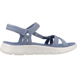 Sandały SKECHERS GO WALK FLEX SANDAL Niebieski. Niebieskie sandały damskie Skechers, bez wzorów, z tkaniny, bez obcasa, bez zapięcia. Za 203.99 zł.