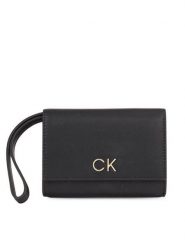 Calvin Klein Portfel Re-Lock Bifold & Cardholder Sm K60K611092 Czarny. Czarne portfele damskie Calvin Klein, ze skóry. Za 379.99 zł.