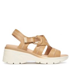 Sandały Hispanitas. Brązowe sandały damskie Hispanitas, bez wzorów, bez obcasa, na płaskiej podeszwie, bez zapięcia. Za 609.99 zł.