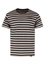 T-shirt w paski T-AIR. Brązowe t-shirty męskie Volcano, l, bez wzorów, z bawełny, bez kołnierzyka, bez ramiączek. Za 69.99 zł.