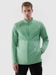 4F Bluza do biegania w terenie rozpinana bez kaptura męska - zielona 3XL. Zielone bluzy sportowe męskie 4F, m, bez wzorów, z dzianiny, bez kaptura, do biegania. W wyprzedaży za 99.99 zł.
